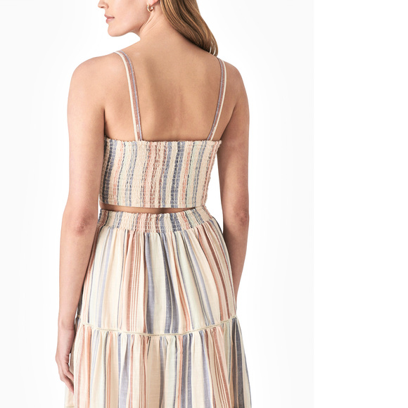 Lucky Brand Matchback Corset Top - Cream Multi - Picture 2 of 3